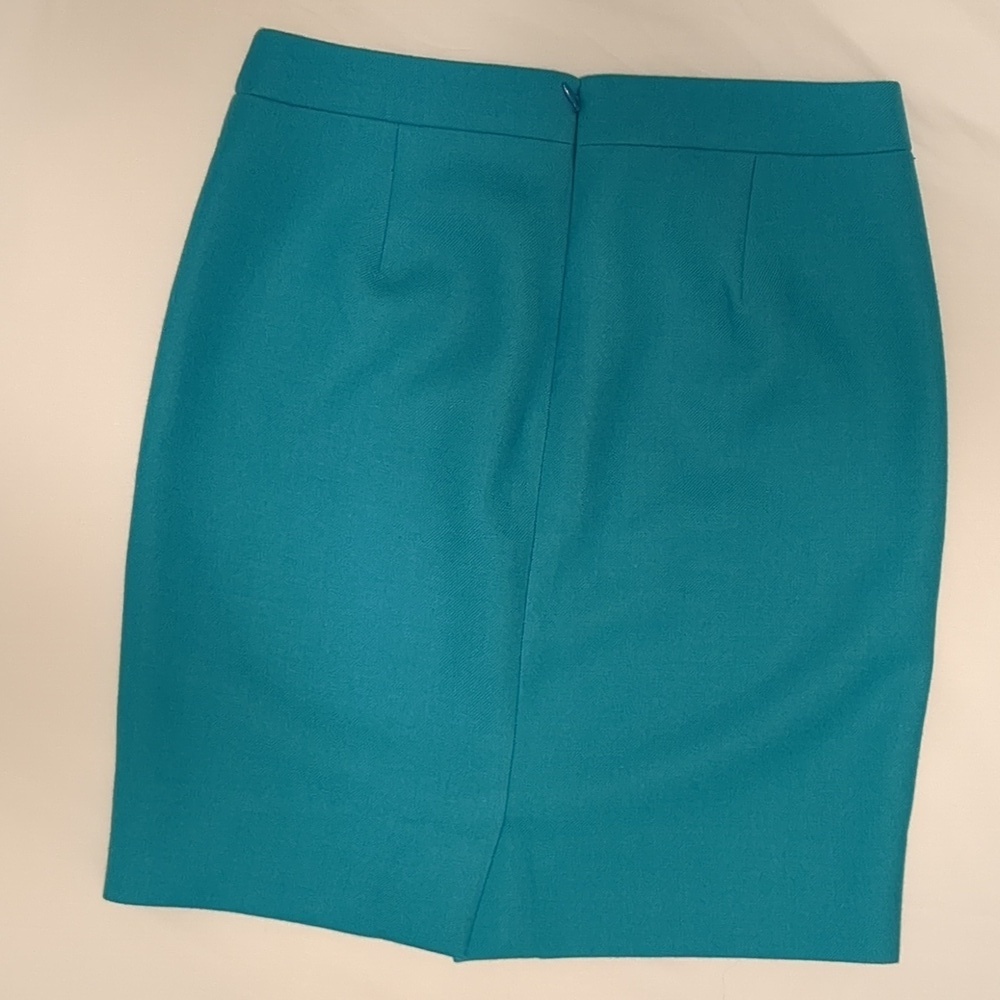 J Crew Mini Skirt Barbie Turquoise size 2 Small Wool - Picture 4 of 6